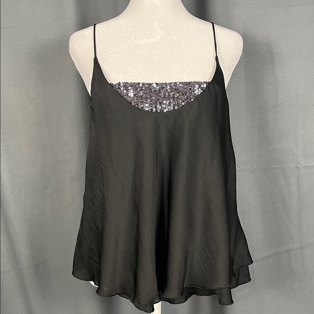 Elegant Black Camisole with Sequin Detail